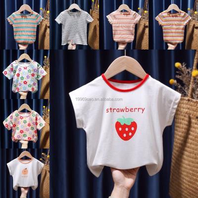 China Wholesale Women Breathable Boutique Cotton Baby T-shirt Cute Girl 100% Short Sleeve for sale