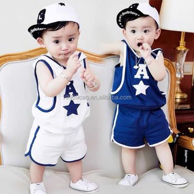 China 2022 New Summer Casual Clothing Set Boys Cotton Casual T-shirt + Short Pants 2 Piece Set for sale