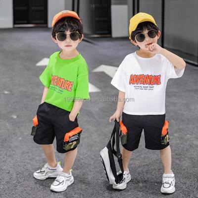 China 2022 Casual Hot Sale Children's Summer Boutique Casual T-shirt Boys Cartoon Cotton Suit Wholesale for sale