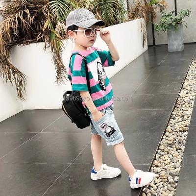 China Latest Fashion Summer Baby Boy 2 Piece Kids Sportswear Set Casual T Shirt for sale