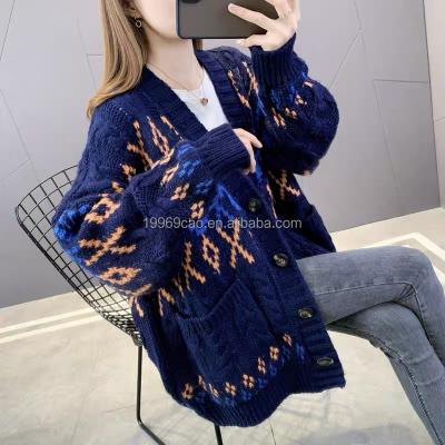 China 2022 Anti-wrinkle custom plus size women's sweater knitted cardigan 100% wool cashmere for sale