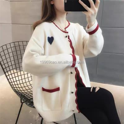 China 2022 winter cardigan women's sweater Anti-wrinkle fashion knitted cardigan women's cashmere sweater for sale