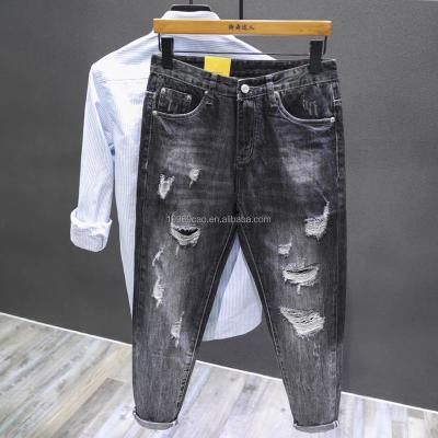 China 2022 new breathable custom ripped skinny jeans men jeans for sale