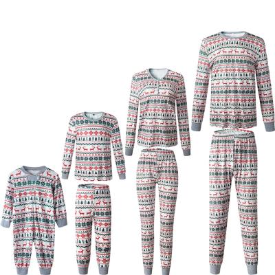 China Fashion Breathable Breathable Printed Home Service Pajamas Set Custom Family Pajamas Set Christmas Parent-child Set for sale