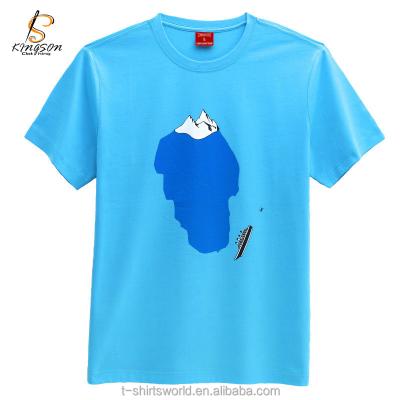 China Anti Pilling Anti Pilling Blue Short Sleeve Fitted Simple Simple Oversized T Shirt Design for sale