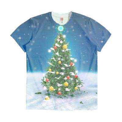 중국 Christmas Tree Anti Pilling Full Sublimation Printing Funny Comfortsoft T-Shirt 판매용