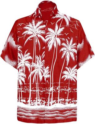 China QUICK DRY QUICK DRY Mens Sublimation Slim Fit Hawaiian Custom Golf Shirts Printed Floral Print Mens Casual Shirt for sale