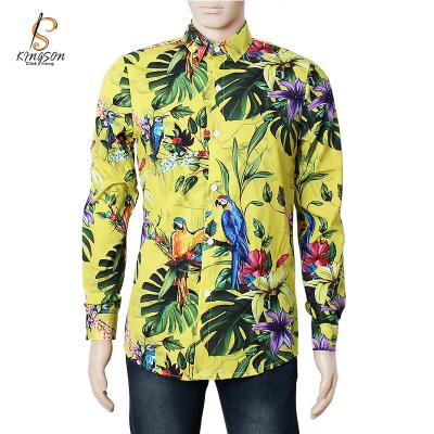 China Viable Viable Custom Design Flower All Over Printed Mens Long Sleeve Shirt for sale