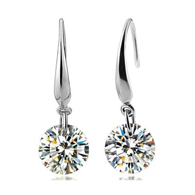 China Fashion s925 silver jewelry silver stud earring with diamond stone drop earring for sale