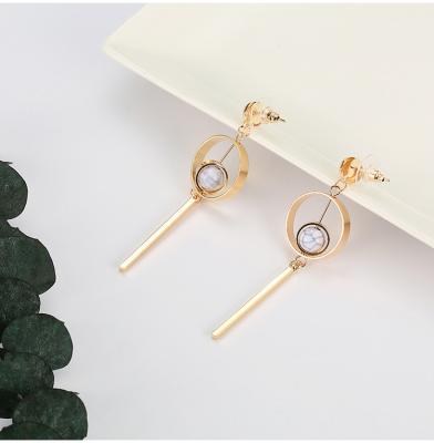 China ALLOY Women Earrings Gold Drops Long Earrings Turquoise Punk White Earrings for sale