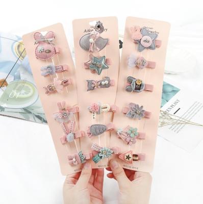 China New Design Cute Popular Fashion Korean Cute Pcs Lovely 6 Pieces Hair Clips Set For Babies for sale