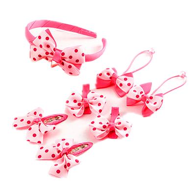 China Fashionable Wholesale Bowknot Headband Hair Ties Elastic Hair Pins Hair Accessory Set for sale