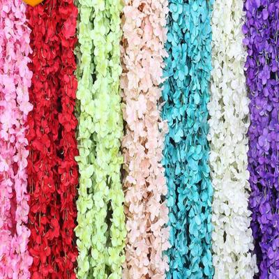 China Beautiful Colorful High Quality Artificial Silk Wisteria Flower String Hanging Decoration for sale