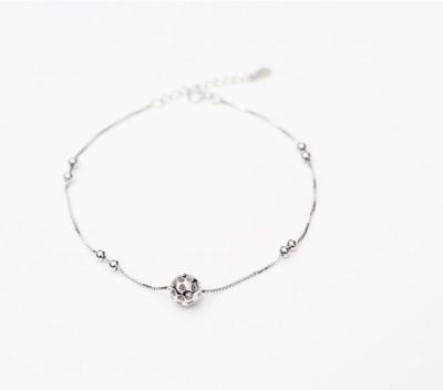 China Silver Hollow-out Round Foot S925 Anklets For Women for sale