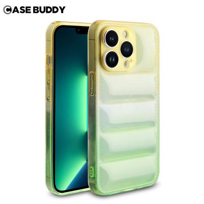 China CaseBuddy Colorful Gradient Shockproof Airbags Soft Cell Phone Cover Case with Colorful Button for iPhone 14 13 12 pro max for sale