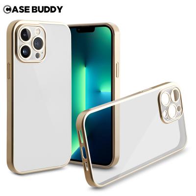 China CaseBuddy Shockproof Hard Back Case Accurate and Full-enclosed Camera Plated Transparent Phone Case for iPhone 14 13 12 11 Pro Max for sale