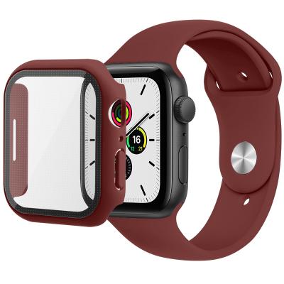 China CaseBuddy Eco-friendly Silicone Sport Wrist Strap Silicone Apple Watch Bands And Protector Rubber Cases For Apple Watch Se Series 7 6 5 4 for sale