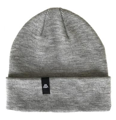 China breathable & 100% Winter Waterproof Gray Warm Wool Hat Black Woven Label Beanie Knitting Hats for sale