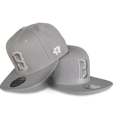 China COMMON Customized Gorras Structured Popular Gray Gray Hats 3D Sports Big Fashion Flat Visor Gray Gray Hats 3D Panel Snapback Hats Wholesale 6 Panel Snapback Hats for sale