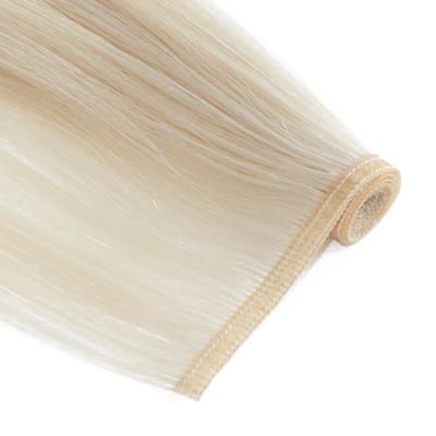 China Straight Remy Natural Human Hair Extensions Single Layered 100% Flat Weft Hair for sale