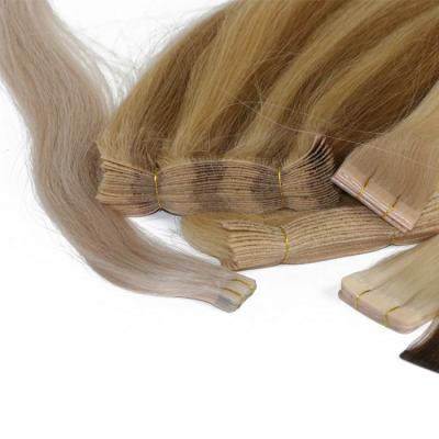 China Silky Straight Tape In Hair Extensions 100% High Quality Hair Tape Hair Extensions for sale