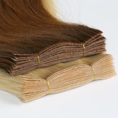 China Silky Right Hand Tied Skin Weft Tape In Virgin Hair Extensions Hair Band Hair Extensions for sale