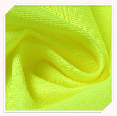 China Waterproof Fluorescent Yellow Color Knitted Reflective 100% Polyester Fabric Dty Cloth Fabric For Safety Vest for sale