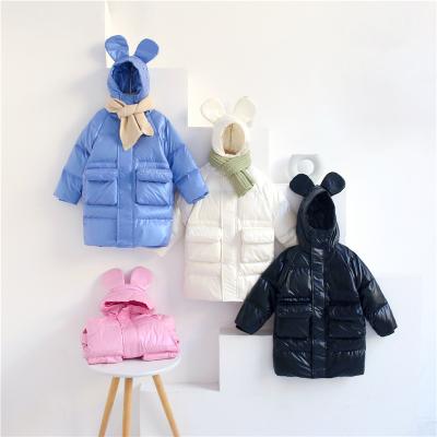 China Duck Down Kids Girls Shiny White QUICK DRY Children's Coat Length Thickened Down Jacket Boys Winter Jacket for sale