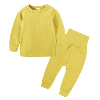 China Manufacturer Supplier Wholesale Kids Breathable Clothing Baby Clothes Set Solid Pure Color Pijamas Children Pajamas Set for sale