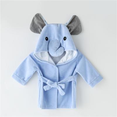 China Breathable Infant Baby Toddler Coat Towel Towel Bamboo Fiber Animal Face Children's Animal Face Long Robe Blanket Hooded Unisex Plush Hooded Infant Baby for sale