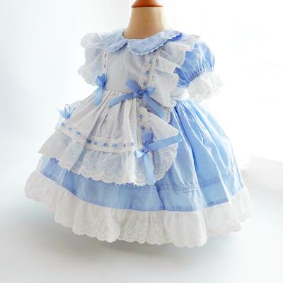 China Anti-wrinkle Dropshipping Summer Yard Somcked Elegant Spanish Kids Dress Lolita Princess Girls Dresses for sale