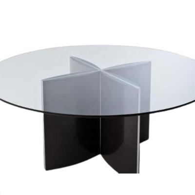 China High quality custom made modern glass factory tempered glass dining table with 8mm, 10mm, 12mm thickness for sale