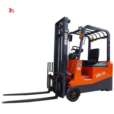 China DC Motor 3 Wheel Electric Forklift 1.5ton 1ton With Small Turning for sale