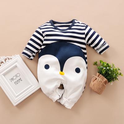 China Spring And Autumn Baby One Piece Long Sleeve Cartoon Penguin Baby Clothes Cute Cotton Wholesale Romper for sale