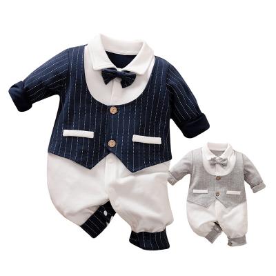 China Wholesale Hot Sale Baby Gentleman Romper Long Sleeve Birthday Party Boy Gentleman Newborn Lovely Lovely Vest Design for sale