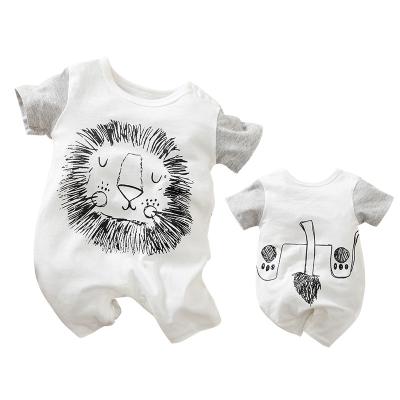 China Wholesale Cute Breathable Cartoon Lion Spot Thin Section Summer Short Sleeve Baby Boys Overalls for sale