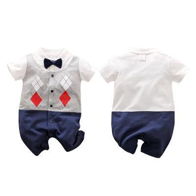 China Summer college uniform short sleeve romper baby slim style newborn boys invest design style for sale