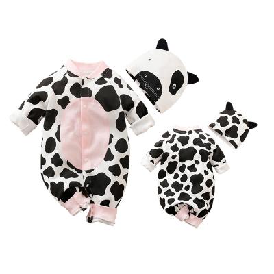 China Cute and sweet baby clothes cartoon long-sleeved cows with hats customized in the mainstream support OEM and ODM for sale