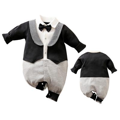 China Wholesale Lovely Spring Stain Gentleman's Birthday Party Gentleman's Clothes Handsome Baby Clothes and Lapels Autumn Long Sleeve for sale