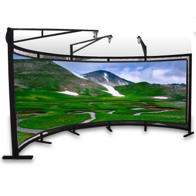 China SNOWHITE Wall Mounted 16:9 Make Up 180 Degree Curved Projection Screen for sale