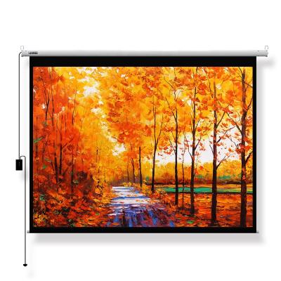 China SNOWHITE Electric 60 Inch Mini Projection Screen 4:3 Motorized Projector Screen With Remote Control for sale