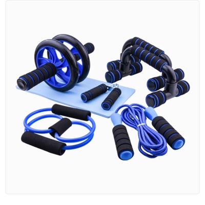 China Good Quality Travel Fitness Friendly Portable Gym Set Lift Up Rack, Jump Ropes, Hand Grip Trainer, Yoga Mat, ABS Wheel for sale