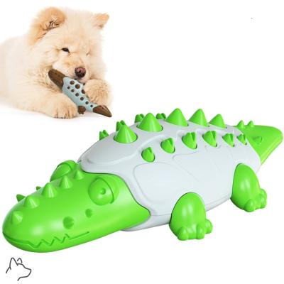 China Viable Durable Crocodile Train Custom Color Food Leaky Molar Teeth Dog Chew Toys For Puppies Teething for sale