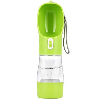 China Small Portable Dog Animal PP Plastic Outdoor Travel Viable In 1 Food Water Bottles for sale