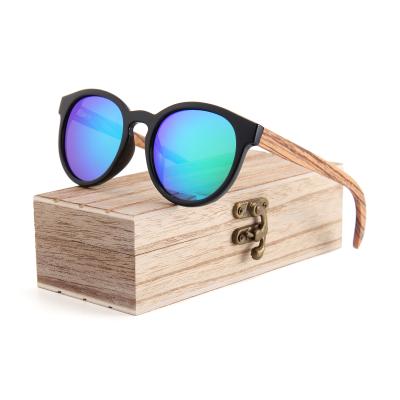 China Wooden Sunglasses Zebra Wood Shades Polarized Fashion Wooden Blue Brand Glass Sun Glasses UV400 Cool Sun Glasses for sale