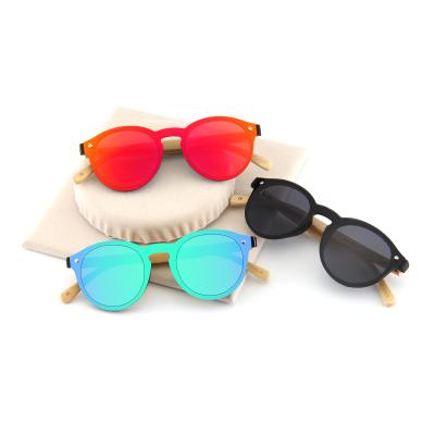 China Bamboo sunglasses wholesale different color lenses round wooden sunglasses for sale