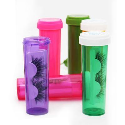 China Thick Hot Sale 3d Faux Mink Lashes Pill Bottle Mink Eyelash Fluffy 3d Eyelashes for sale