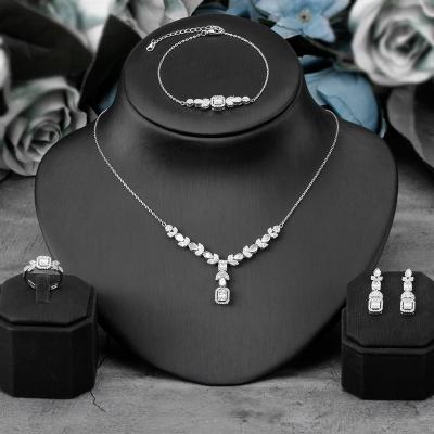 China Dubai Shell Environmental Friendly Bridal BROOM Pendant Chain Necklace Set Fashion Wedding Accessories Jewelry Sets AAA Zircon Women Gift Zircon for sale