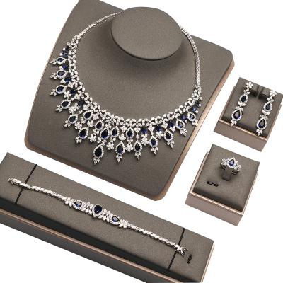 China High Quality Dubai Zirconia Bridal Jewelry Sets For Women Party Luxury Charm Nigeria CZ Crystal Wedding Engagement Bride Accessories for sale