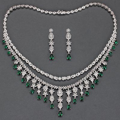 China TRENDY Fashion Bride Necklace Set For Women Accessories Color Jewelry Sets Wedding Engagement Dubai Charm for sale